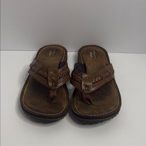 Clarks Brown Braided Sandals